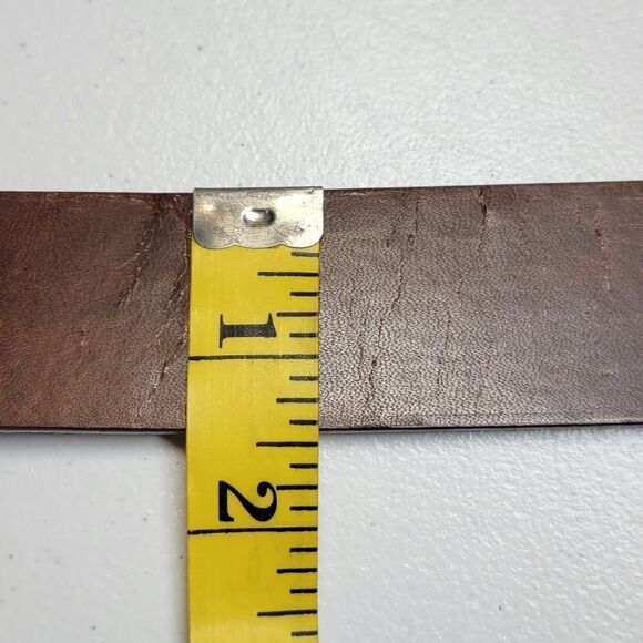 Fossil Men's Brown Leather Belt Silver Toned Buckle - Picture 11 of 13